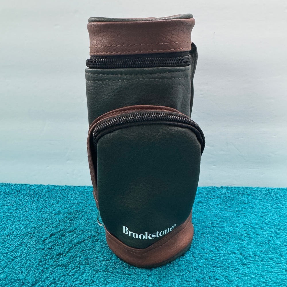 Brookstone Golf Bag Cooler Insulated Beverage Carrier Green Brown Novelty